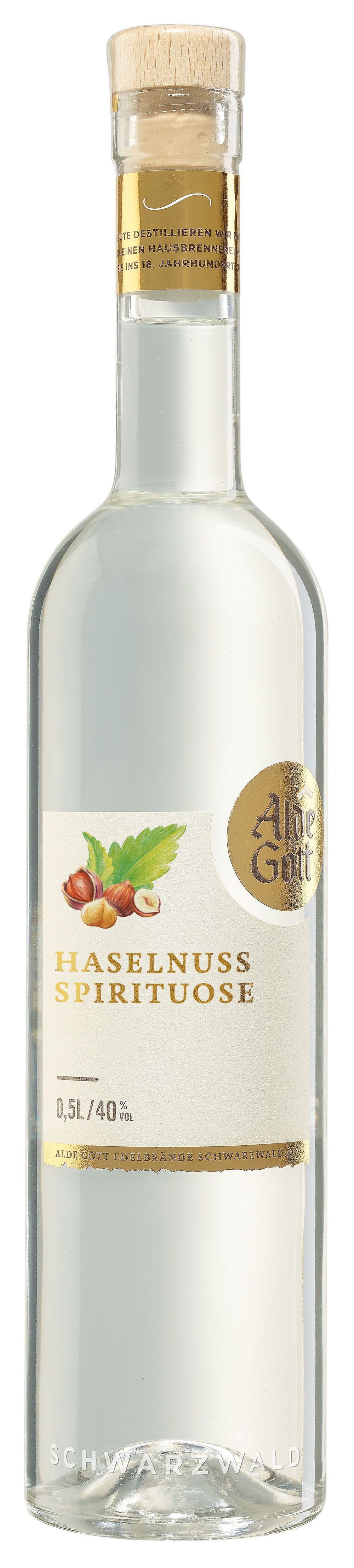 Alde Gott Haselnuss Spirituose 40% 0,5 Liter