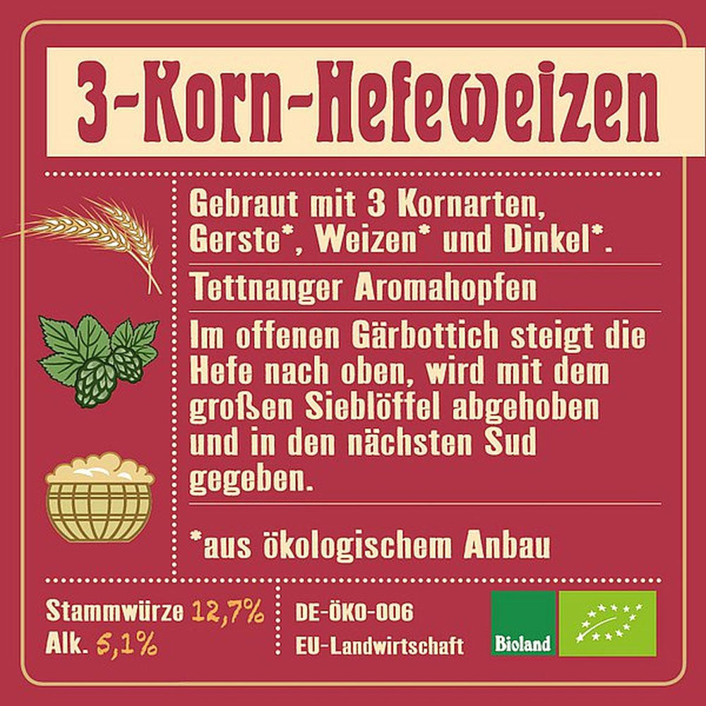 Berg 3-Korn Hefe Dunkel 20x 0,5 Liter (MEHRWEG)