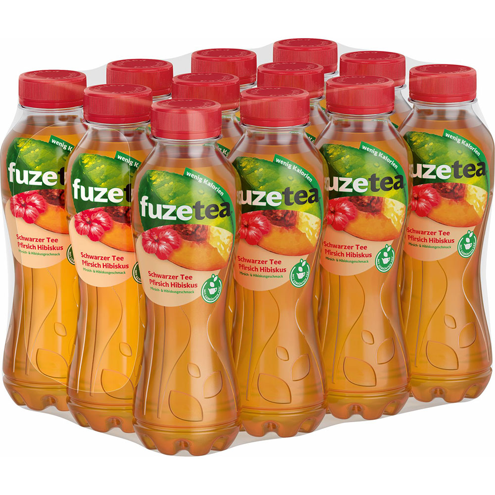 Fuze Tea Schwarzer Tee Pfirsich Hibiskus Eistee PET 12x 0,4 Liter (EINWEG)