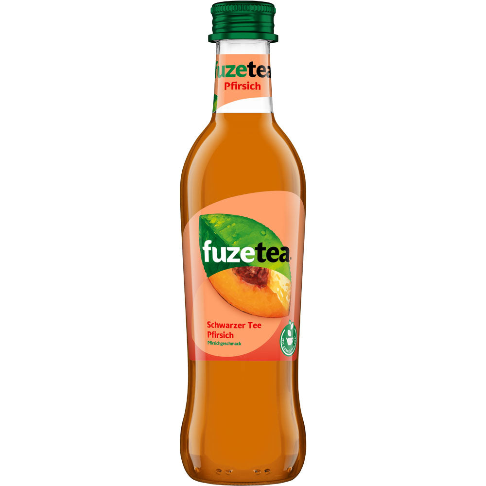 Fuze Tea Schwarzer Tee Pfirsich Eistee 24x 0,3 Liter (MEHRWEG)