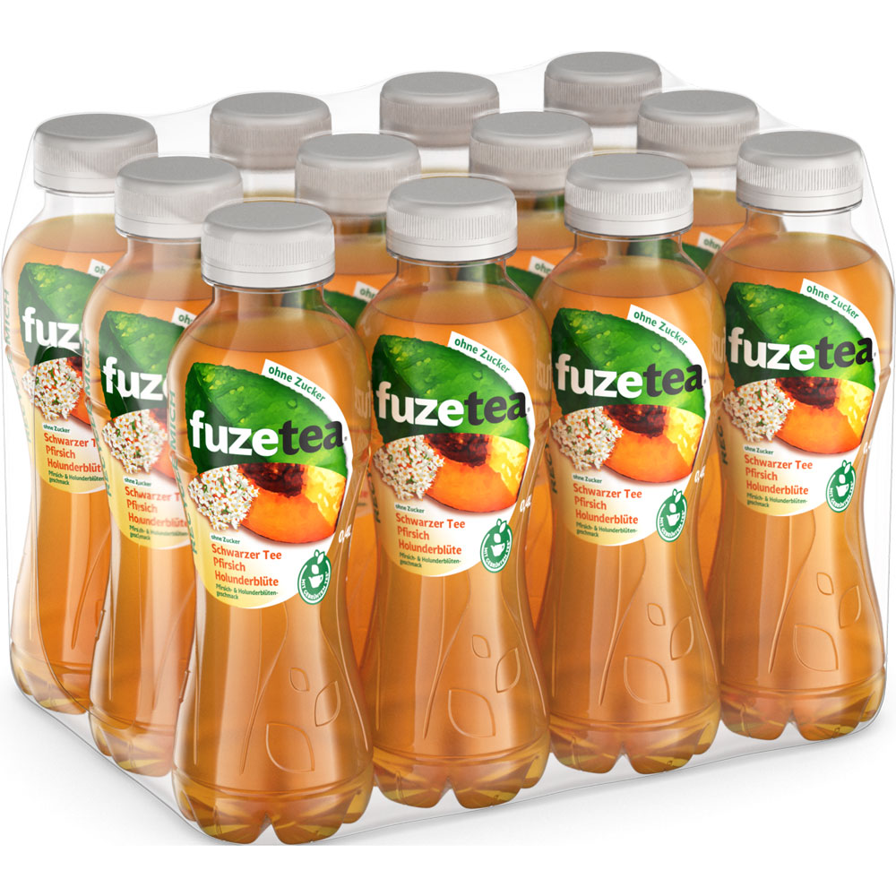 Fuze Tea Pfirsich Holunder ohne Zucker PET 12x 0,4 Liter PET (EINWEG)