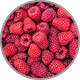 Nahaufnahme von frischen, reifen Himbeeren zur Darstellung des roten Beerenaromas in fruchtigen Rosé-und Rotweinen