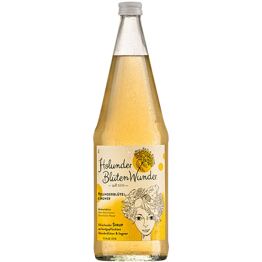 HolunderBlütenWunder Sirup Holunderblüte & Ingwer 6x 1 Liter (MEHRWEG)