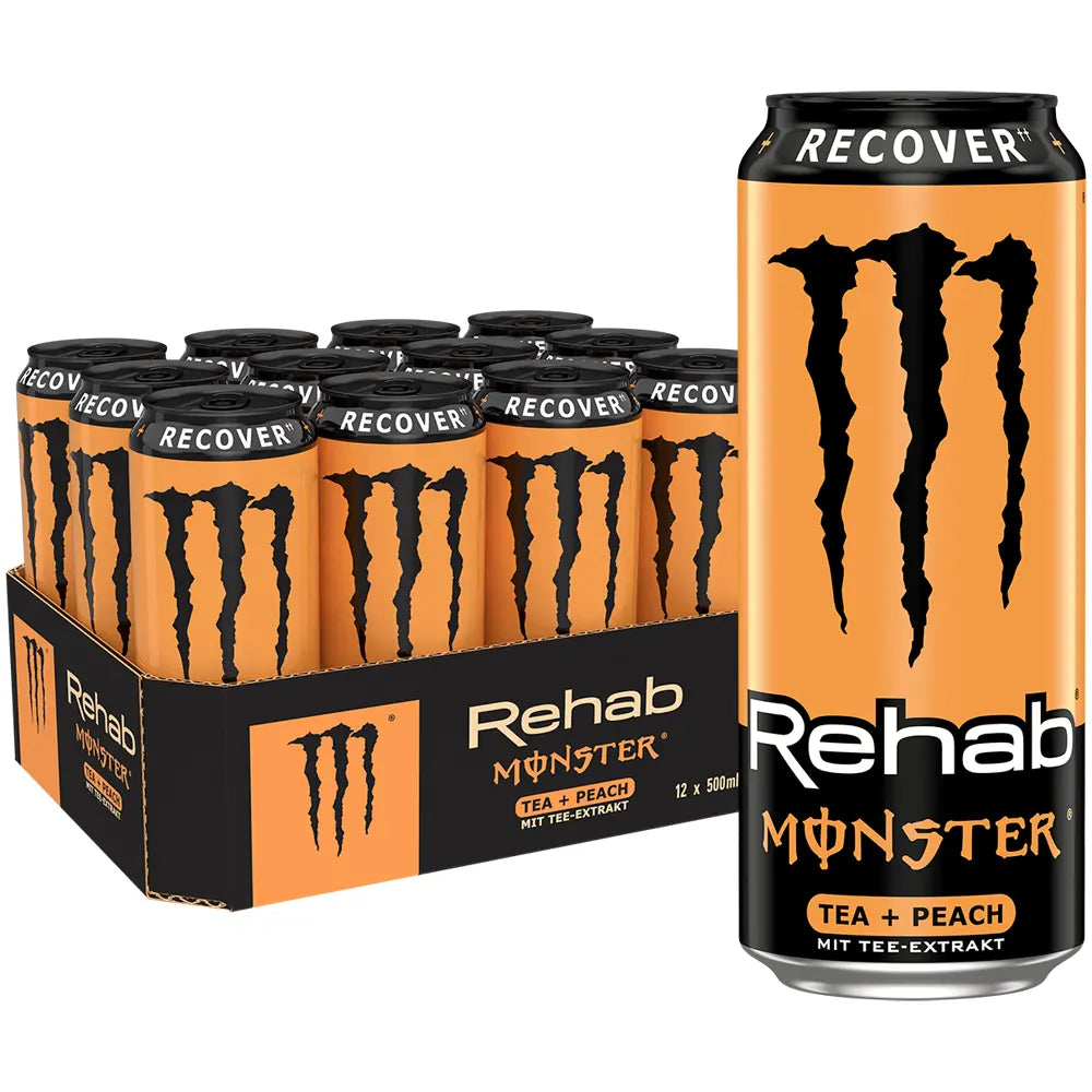 Monster Energy Rehab Tea + Peach 12x 0,5 Liter Dose (EINWEG)