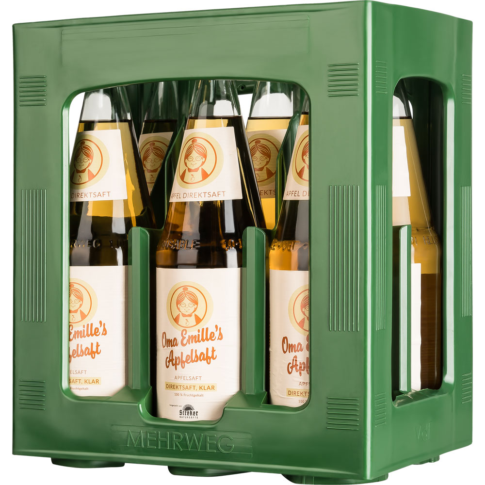Oma Emille's Apfelsaft Direktsaft klar 6x 1 Liter (MEHRWEG)