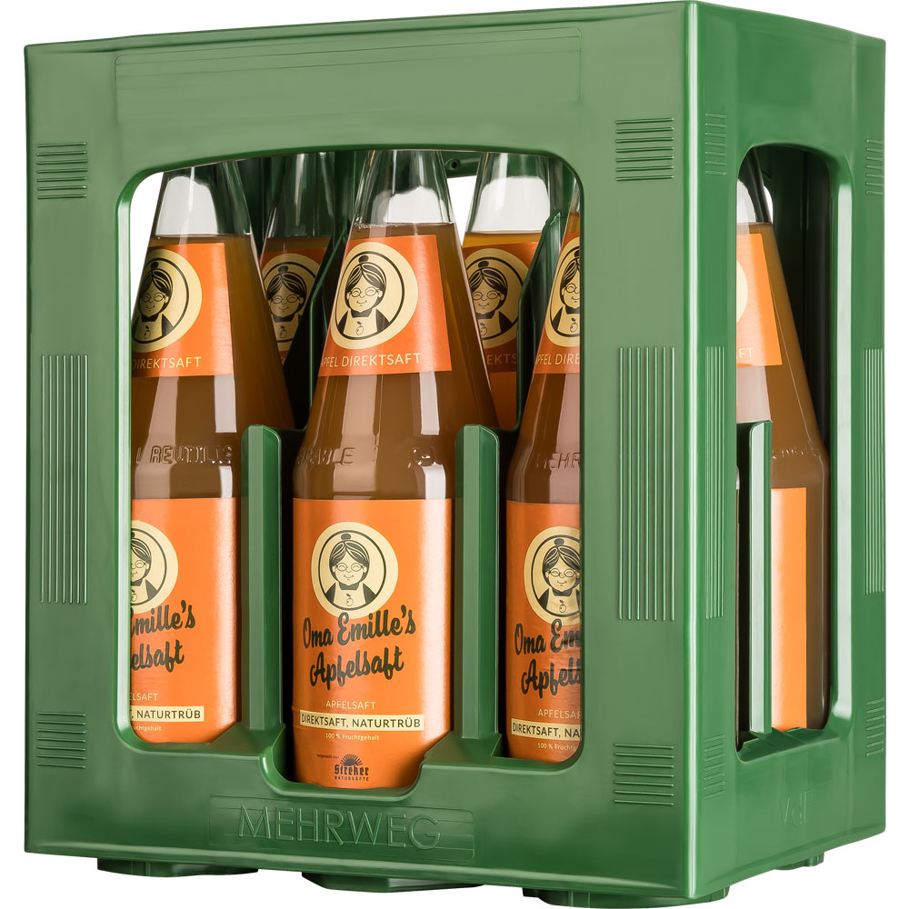 Oma Emille's Apfelsaft Direktsaft naturtrüb 6x 1 Liter (MEHRWEG)