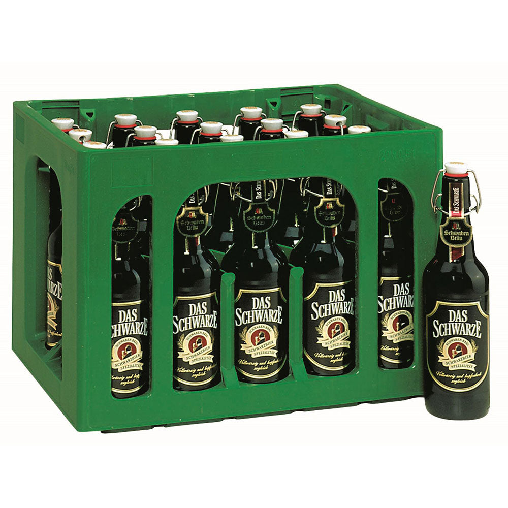 Schwaben Bräu Das Schwarze Bügel 20x 0,5 Liter (MEHRWEG)
