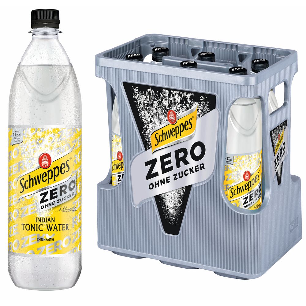 Schweppes Indian Tonic Zero 6x 1 Liter (MEHRWEG)