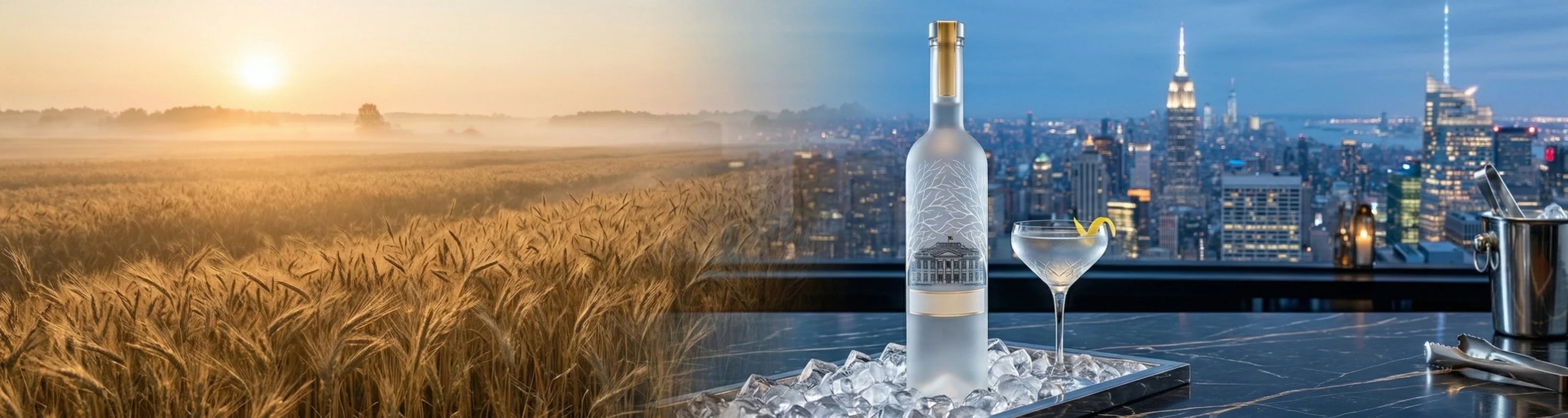 Ein panoramisches, filmisches Ultra-Wide-Banner, das nahtlos von den natürlichen Ursprüngen von Belvedere zu modernem Luxus übergeht.