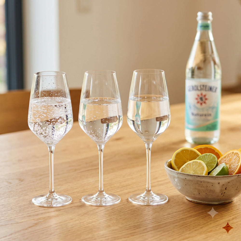 Gerolsteiner Sprudel, Medium und Naturell im Glas