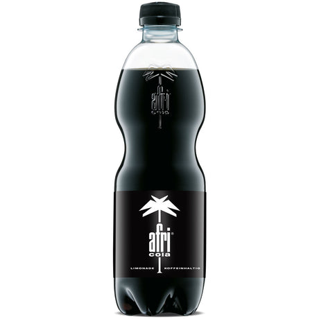 Afri Cola PET 20x0,5L (EINWEG): Genießen Sie das kultige schwarze Etikett mit weißem Palmenlogo, mit 10 mg Koffein für einen erfrischenden, koffeinhaltigen Geschmack - entdecken Sie das neue Afri Cola Erlebnis.