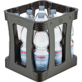 Neun 1-Liter-Flaschen Bad Dürrheimer Kostbar Stilles Mineralwasser in PET-Flaschen (EINWEG), verpackt in einer Kiste.