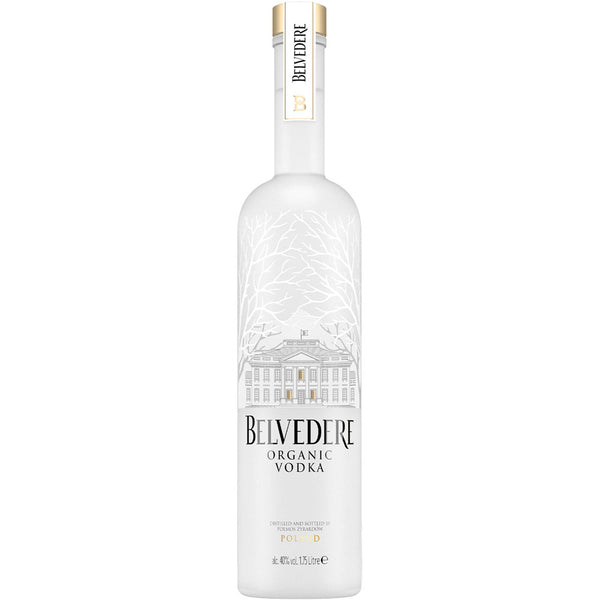 Belvedere Wodka aus Polen 40% 1,75 Liter überzeugt als Premium-Wodka im weißen Frostdesign mit elegantem Gebäude auf dem Etikett - ein echtes Highlight polnischer Wodka-Tradition.
