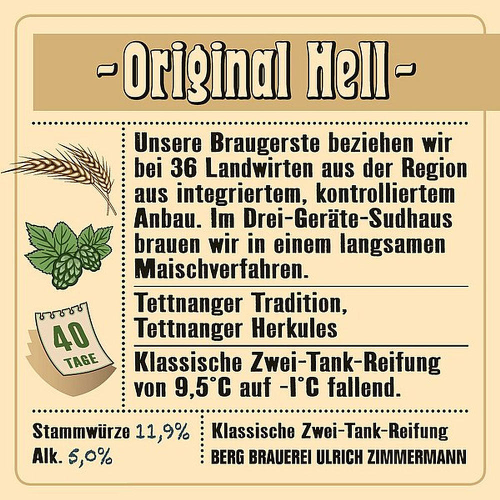 Berg Original Hell 20x 0,5 Liter (MEHRWEG)