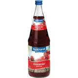 Burkhardt Fruchtsäfte Cranberry Nektar 6x1L (MEHRWEG) kommt in Glasflaschen mit blauem Verschluss und rotem Cranberry-Etikett daher und bietet einen erfrischend fruchtigen Geschmack.