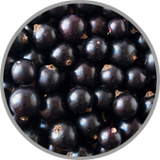 Nahaufnahme von mehreren Cassis als Darstellung für das Aroma nach schwarzer Johannisbeere