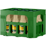 Eine grüne Kiste Dietz Bananen-Nektar 12x 0,2L (MEHRWEG) bietet köstlichen Bananengeschmack in jeder Flasche.