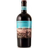 Eine Flasche Dominio De Berzal Las Laderas De Jose Luis DOCa Rioja 2020 Rotwein mit blau-braunem Etikett.