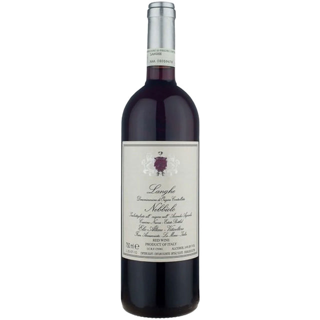 Eine Flasche Elio Altare Nebbiolo Langhe DOC 2024 mit weißem Etikett und kastanienbrauner Folie des renommierten Herstellers Elio Altare.