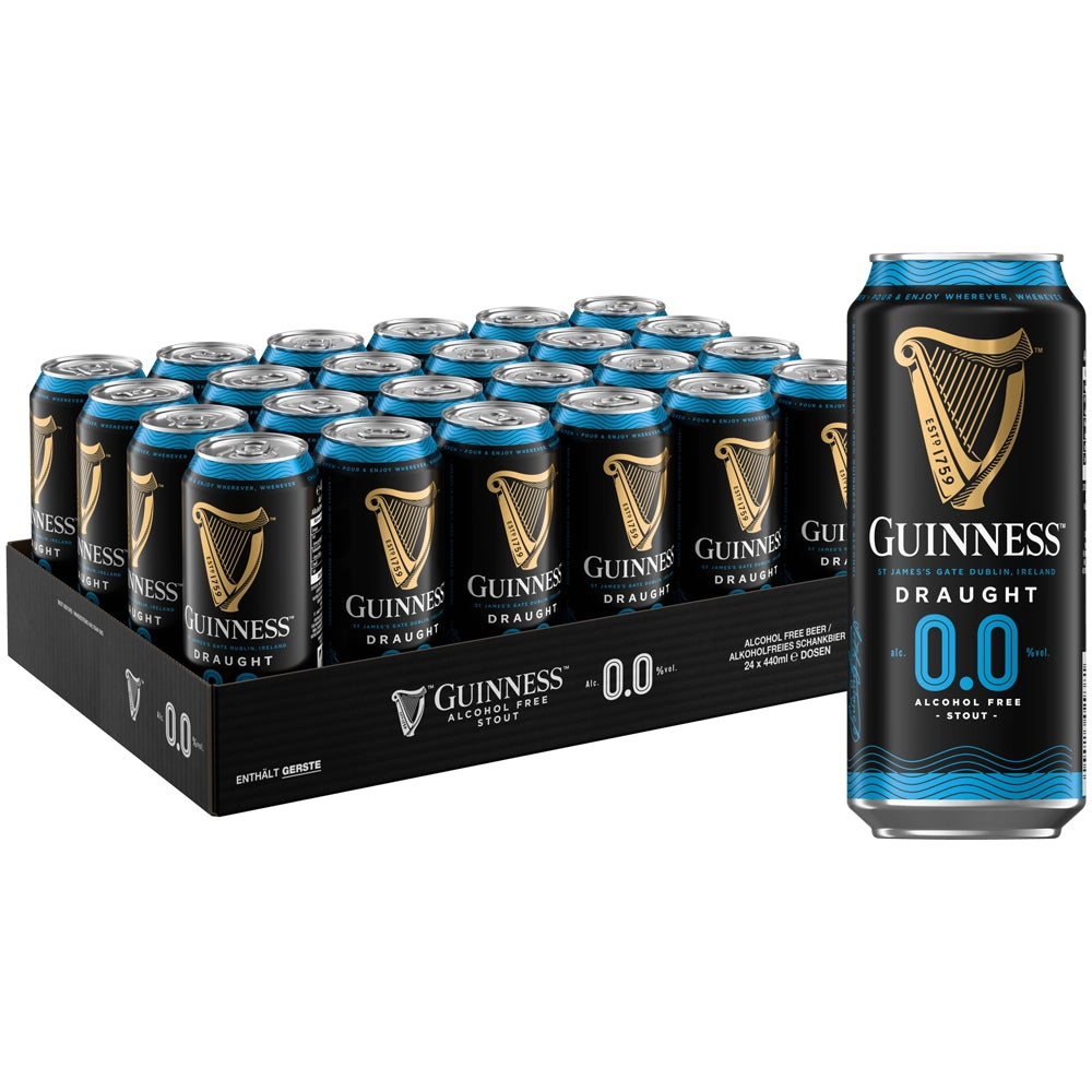 Guinness Draught 0,0% Alkoholfrei Dose 24x 0,44 Liter (EINWEG)