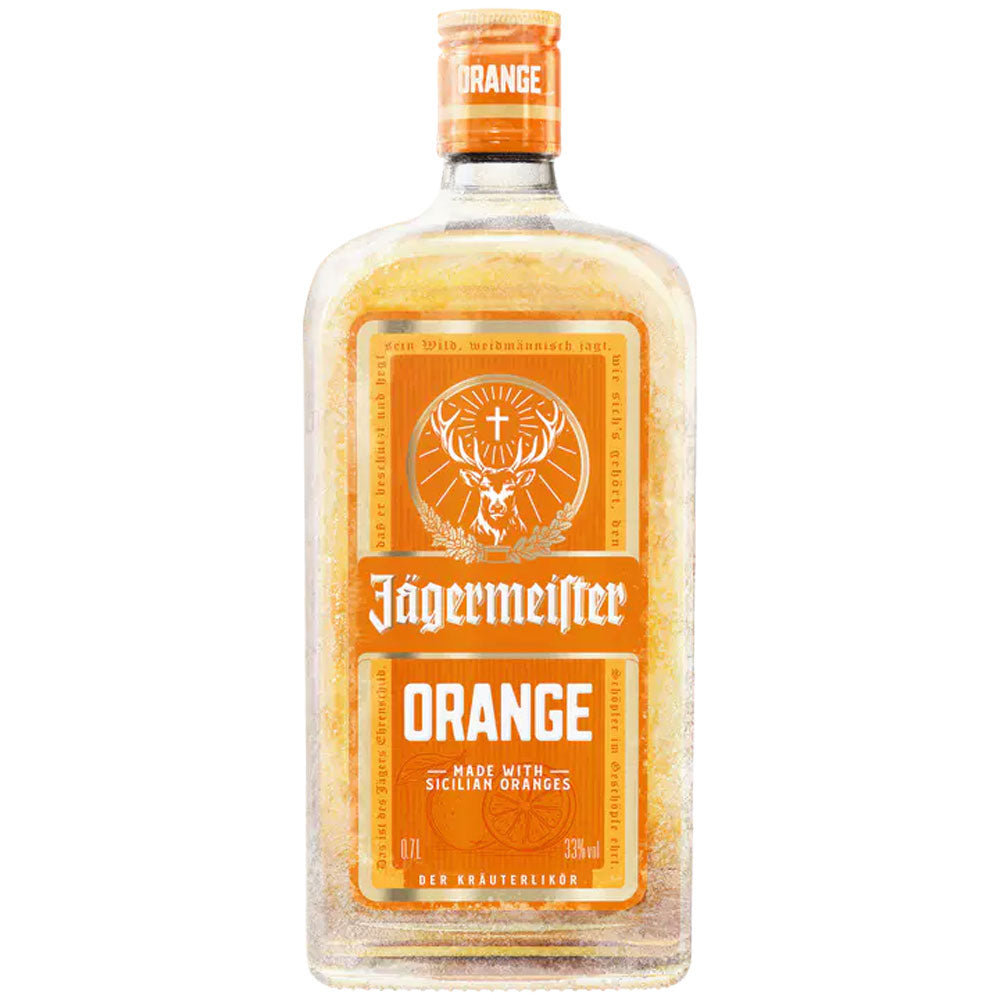Jägermeister Orange 33% 0,7 Liter von Jägermeister ist ein Kräuterlikör aus sizilianischen Orangen, der dem klassischen Orangenlikör eine lebendige Note verleiht.