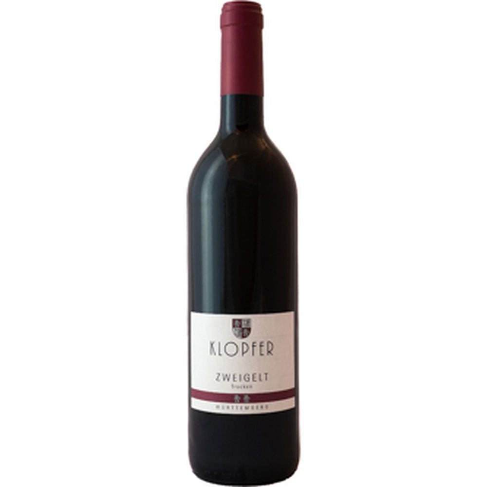 Wolfgang Klopfer Beinstein Zweigelt trocken 2022 Rotwein mit einer kastanienbraunen Kapsel und weißem Etikett von Wolfgang Klopfer.