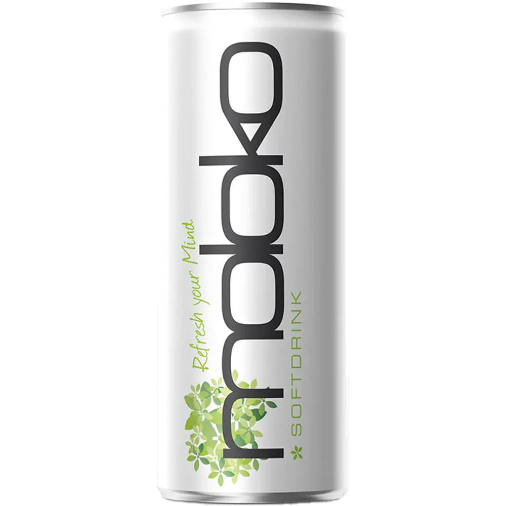 Moloko Limonade 24x 0,25L (EINWEG) von Moloko kommt in einer hohen silbernen Dose mit grünem Blattdesign und dem Text "Refresh your Mind" und bietet einen einzigartigen Zitrus-Ingwer-Holunderblüten-Geschmack für ein wahrhaft erfrischendes Softdrink-Erlebnis.