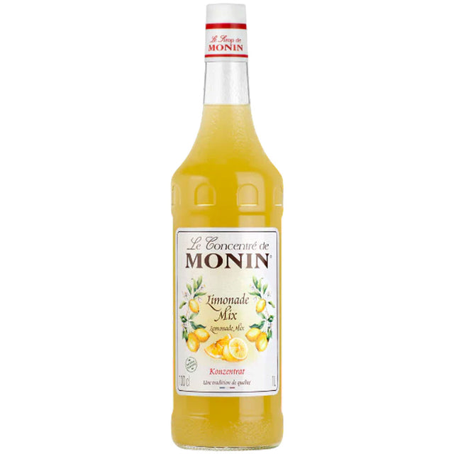 Monin Limonaden Mix Konzentrat 1 Liter: Ein gelbes Limonaden-Konzentrat von Monin mit abgebildeten Zitronen auf dem Etikett, ideal als alkoholfreier Mixer für erfrischende Getränke.