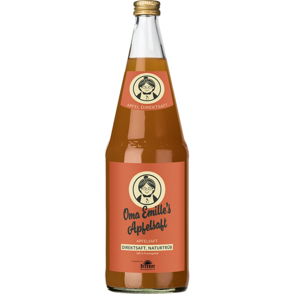 Oma Emille's Apfelsaft Direktsaft naturtrüb 6x 1 Liter (MEHRWEG)