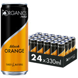 Organics by Red Bull Black Orange - koffeinfreies Bio-Erfrischungsgetränk mit natürlichen Zutaten, als 24er-Pack à 0,33 Liter (Einweg) erhältlich.