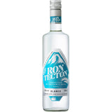 Eine Klarglasflasche Ron Tecton Blanco Rum 37,5% (0,7 Liter) von Ron Tecton, mit blau-weißem Etikett und silbernem Verschluss.
