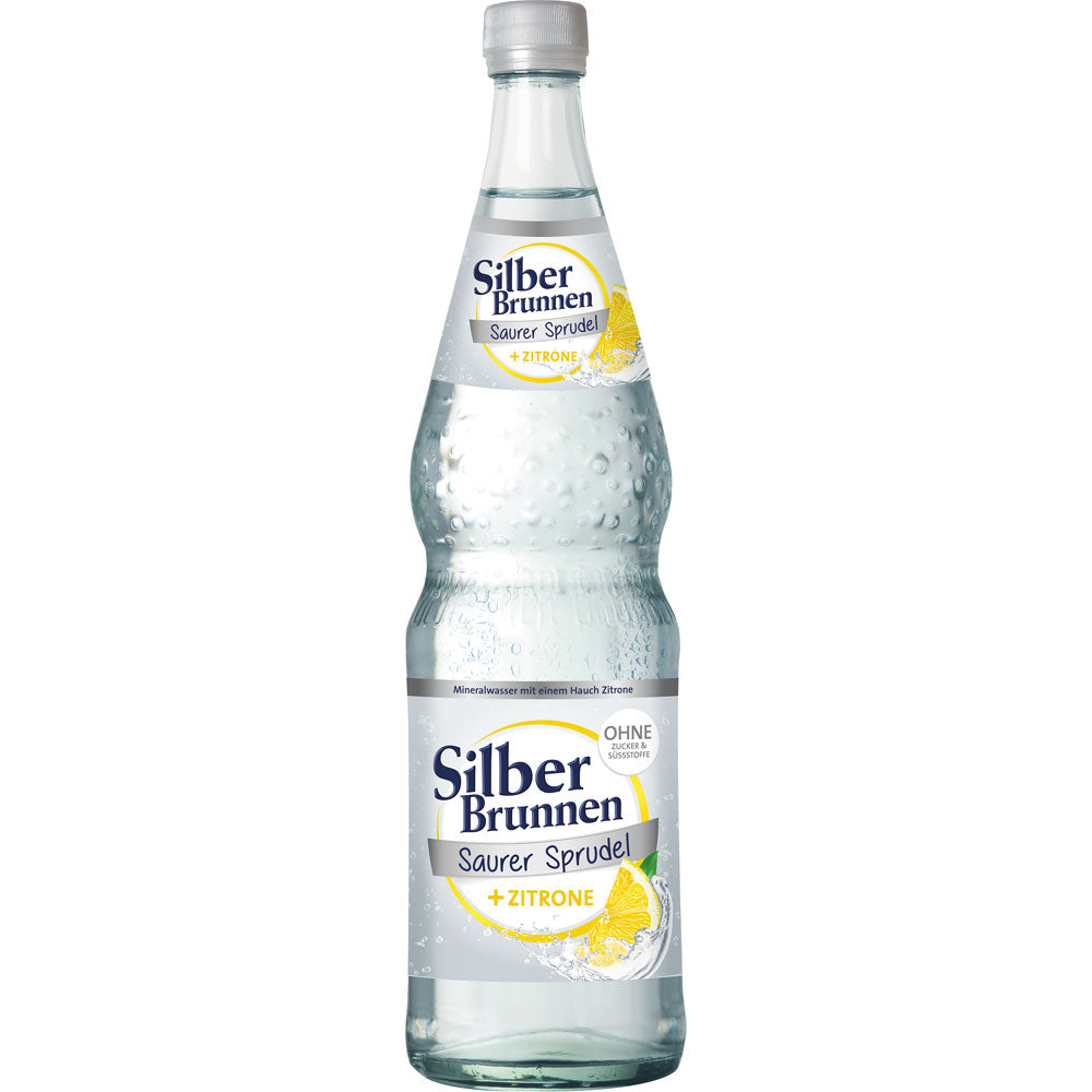 Silberbrunnen saurer Sprudel + Zitrone 12x 0,7 Liter (MEHRWEG)