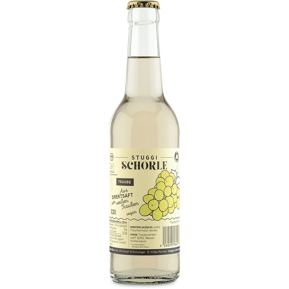 Stuggi Schorle Traube weiß BIO 24x 0,33 Liter (MEHRWEG)