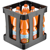 Neun 1-Liter-Flaschen „Wittmannsthaler ACE Orange Mango“, praktisch verpackt in einer PET-Kiste, bieten eine erfrischende ACE-Geschmacksmischung – ideal für alle, die Lust auf ein tropisches Getränk der renommierten Marke Wittmannsthaler haben.