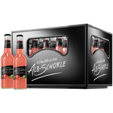 Zwei Flaschen und eine Kiste Zwiefalter Alb-Schorle Apfel-Rhabarber, ein spritziges Apfel-Rhabarber-Getränk von Zwiefalter Klosterbräu (24x 0,33L MEHRWEG).